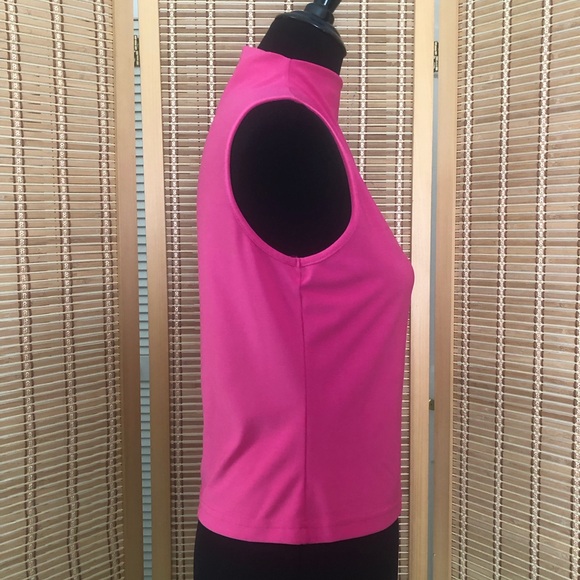 Women's hot pink sleeveless shell by Candice Candice Los Angeles, size L - Picture 3 of 9